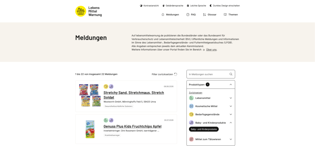 Die neuesten Rückrufe am 25. August 2026