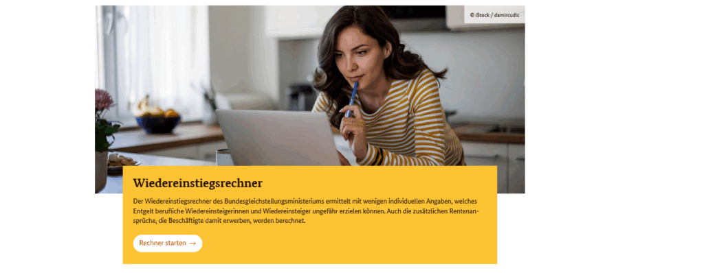 Rechner für den Wiedereinstieg.