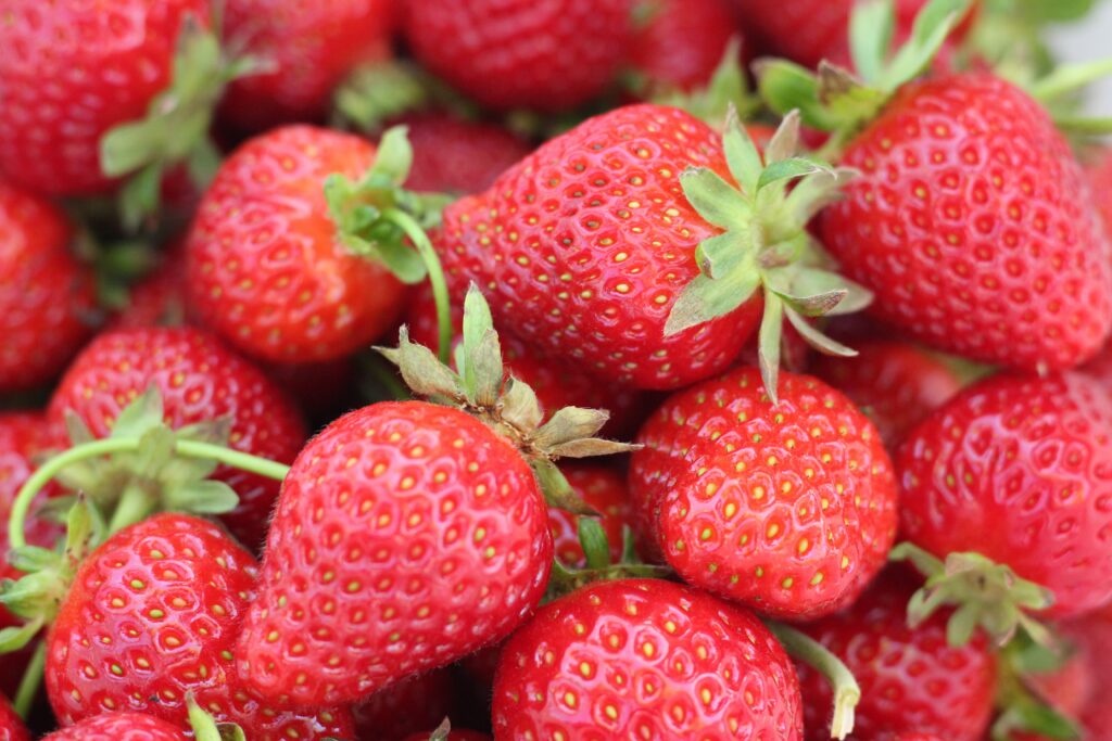 Viele frische Erdbeeren für das Rezept Erdbeer-Bananen-Konfitüre