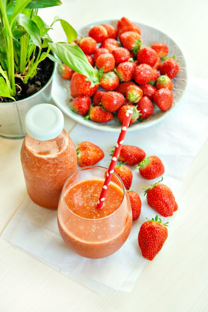 Erdbeeren als Smoothie
